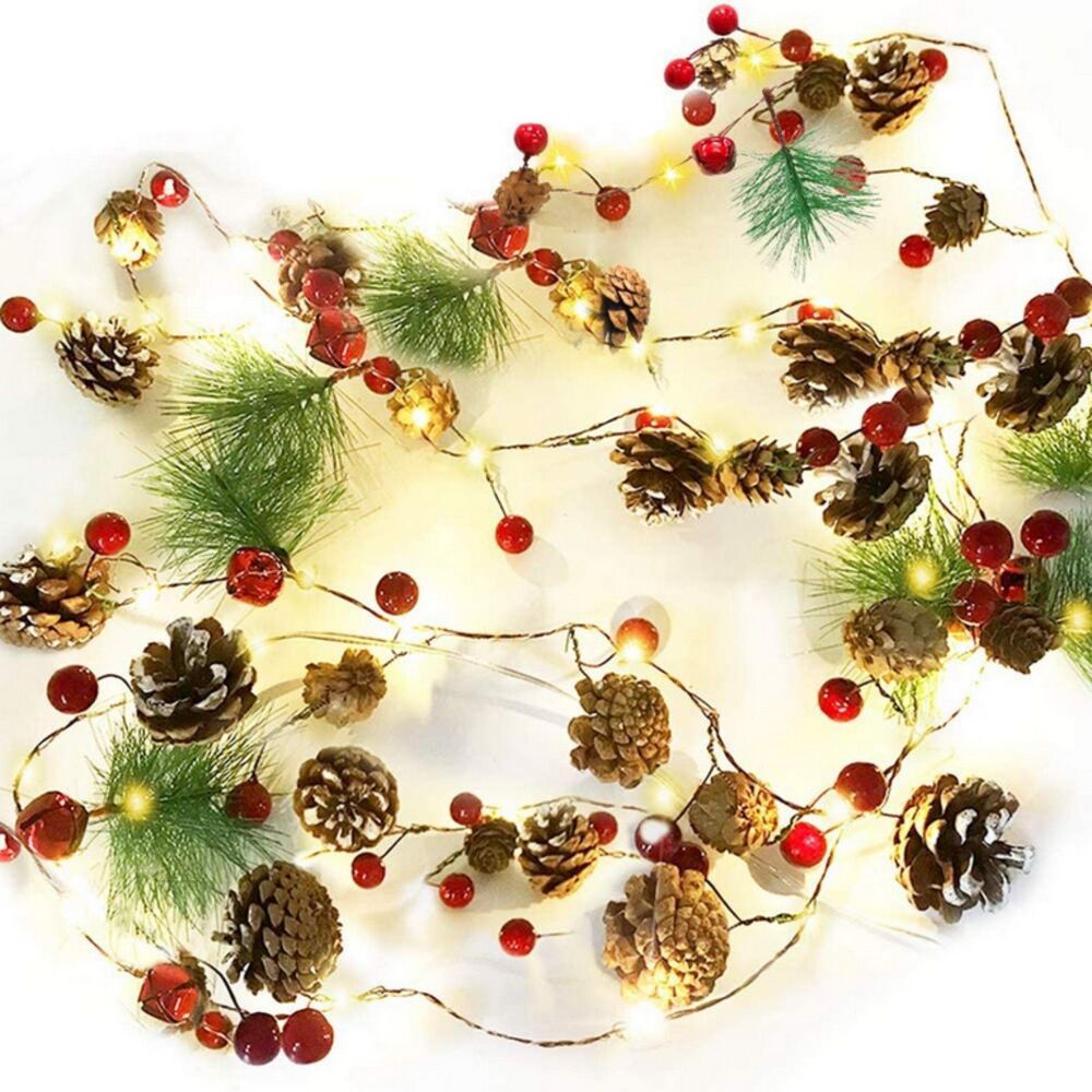 Pack of 2 Pre-Lit Christmas Garlands 13 ft NEW